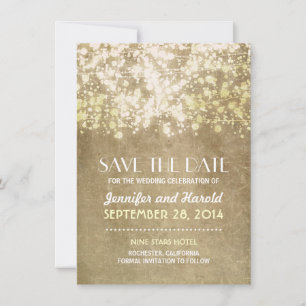 vintage string ilumina cartões salve a data