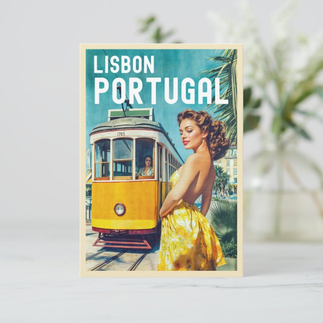 Vintage Style - Placa Viagem de Lisboa (Em pé/Frente)