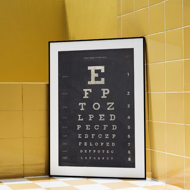 Vintage Styled Eye Chart Wall Poster (Criador carregado)