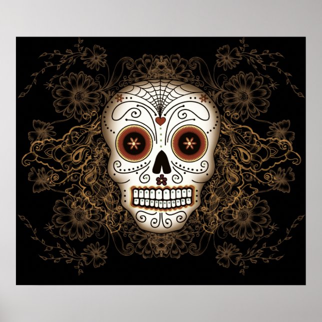 Vintage Sugar Skull Poster (Frente)