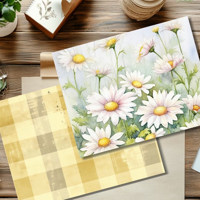 Vintage Summer Daisy Scrapbook Paper (Criador carregado)