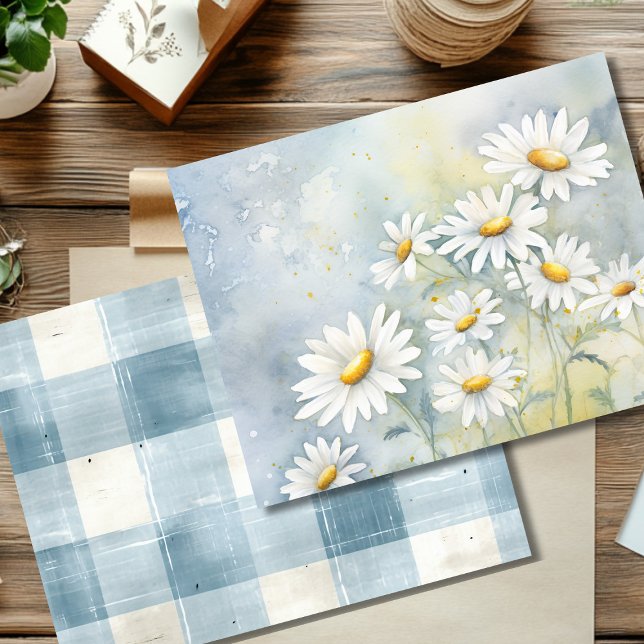 Vintage Summer Daisy Scrapbook Paper (Criador carregado)
