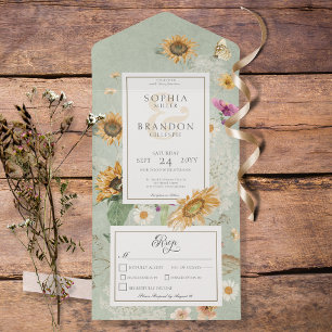Vintage Summer Sunflower Sage Janta Verde