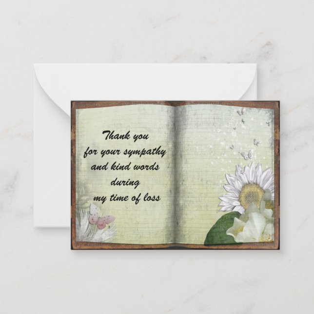 Vintage Sunflower Cartões de agradecimentos (Frente)