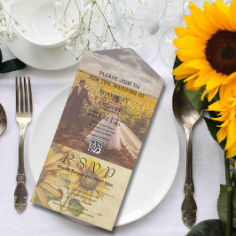 Vintage Sunflower Photo Código QR