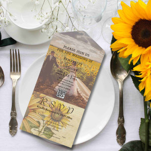 Vintage Sunflower Photo Código QR