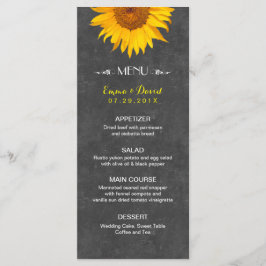 Vintage Sunflower Rustic Chalkboard Menu
