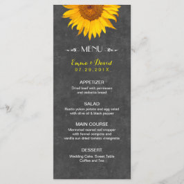 Vintage Sunflower Rustic Chalkboard Menu