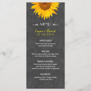 Vintage Sunflower Rustic Chalkboard Menu