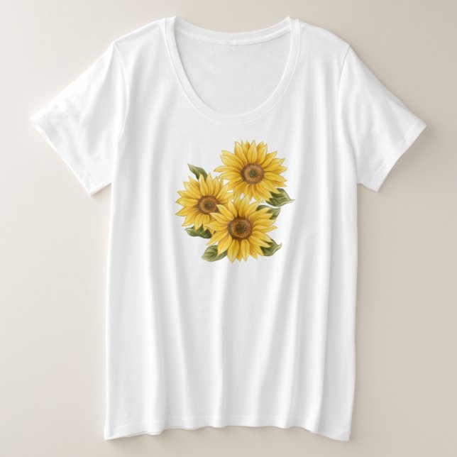 Vintage Sunflower T-Shirt (Frente do Design)