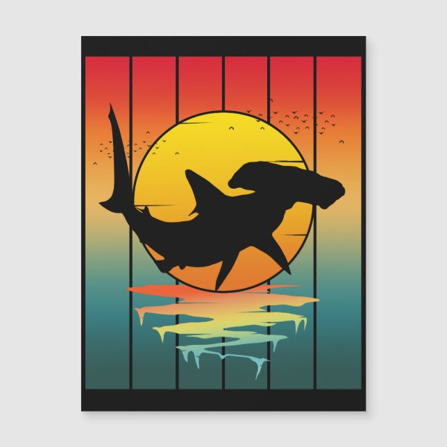Vintage Sunset Hammerhead Shark (Frente)