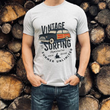Vintage Surfing Summer Unlimited | Homens T-Shirt