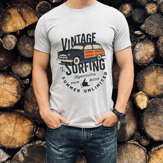 Vintage Surfing Summer Unlimited | Homens T-Shirt