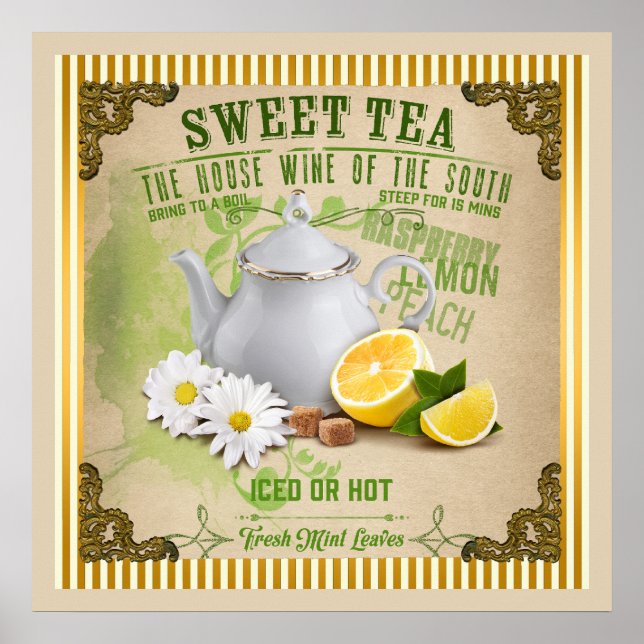 Vintage Sweet Tea Poster (Frente)