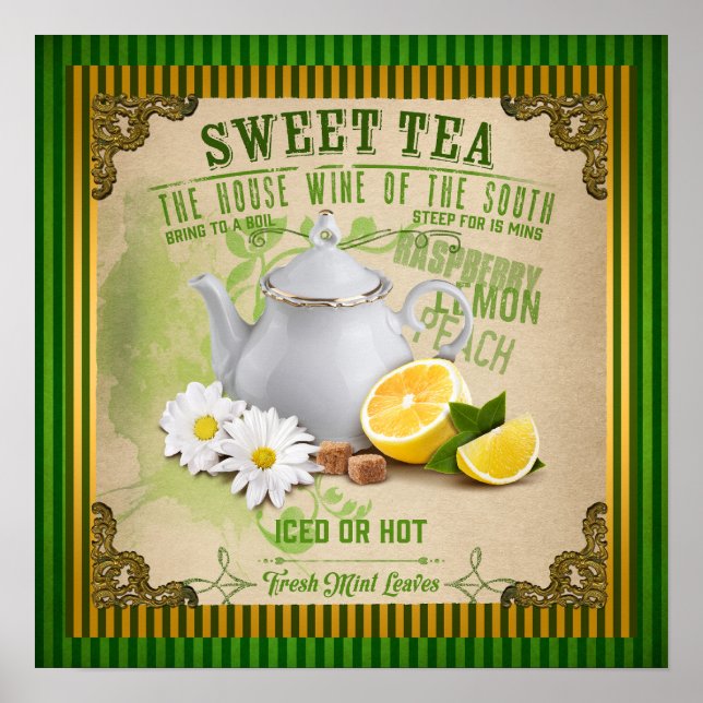 Vintage Sweet Tea Poster (Frente)