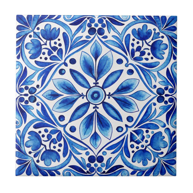 Vintage Talavera Azulejo azulejos azuis favores de (Frente)