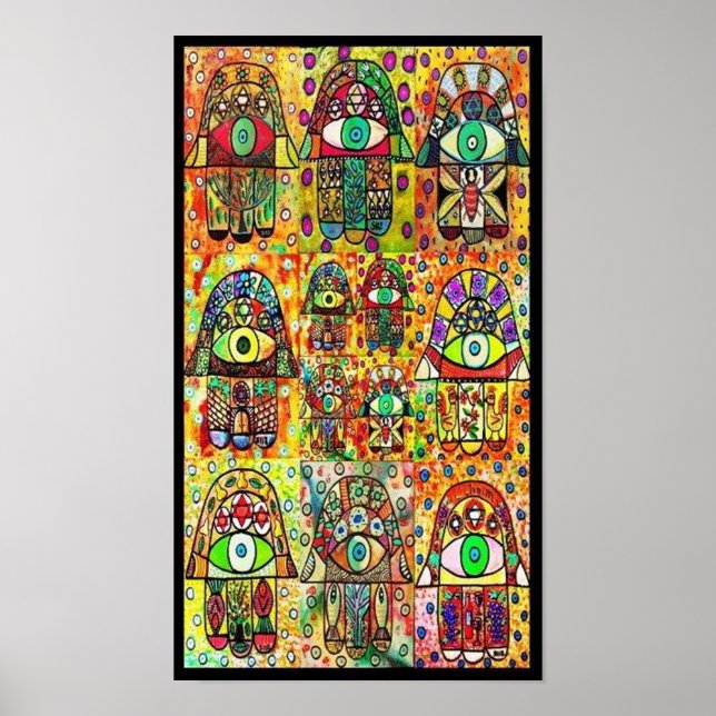 Vintage Tapaery Hamsas Poster (Frente)