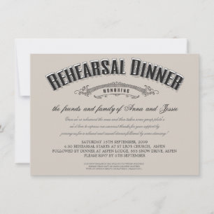 Vintage Taupe Janto de Ensaio de Casamento Convite