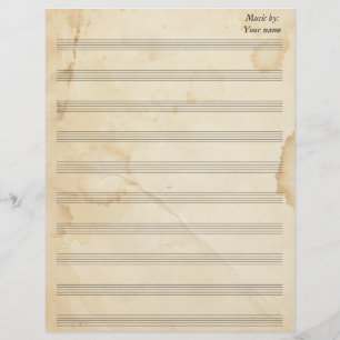 Vintage Tea Sested Sheet Music 10 Stave