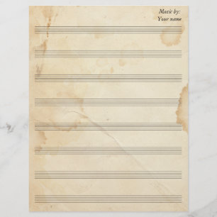Vintage Tea Sested Sheet Music 8 Stave