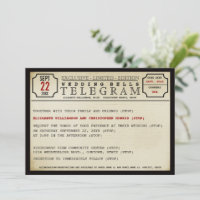 Vintage Telegram Style Convite De Casamento