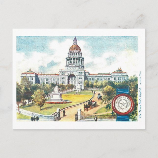 Vintage Texas Capitol com cartão postal (Frente)