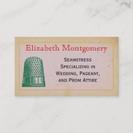 Vintage Thimble Seamstress Cartões de visitas
