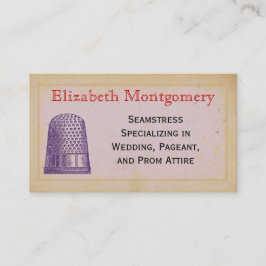Vintage Thimble Seamstress Cartões de visitas