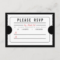 Vintage Ticket RSVP em Preto