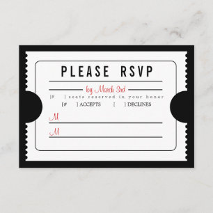 Vintage Ticket RSVP em Preto