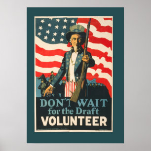 Vintage Tio Sam Volunteer War Poster
