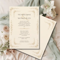 Vintage Toile Convite Neutral para Casamento Franc