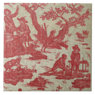 Vintage Toile de Jouy Picturesque Azulejo de Cena