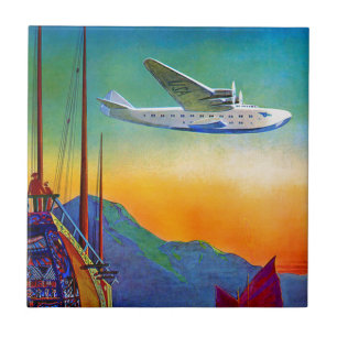 Vintage Transpacific Viagem Cerâmica Azulejo