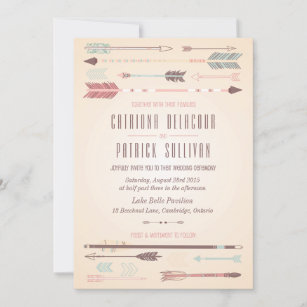 Vintage Tribal Arrows Convite para Casamento
