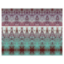 Vintage Tribal Patteral Teal Bull Cow Skull Countr