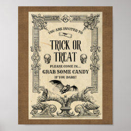 Vintage Trick ou Treine Welcome Poster
