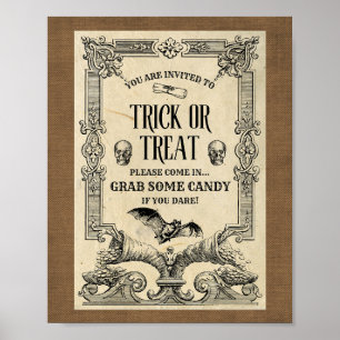 Vintage Trick ou Treine Welcome Poster