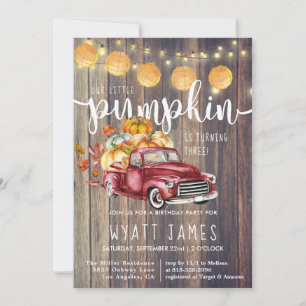 Vintage Truck Rustic Barnwood Autumn Birday