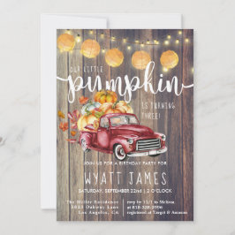 Vintage Truck Rustic Barnwood Autumn Birday