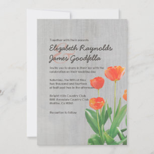 Vintage Tulips Convites De Casamento