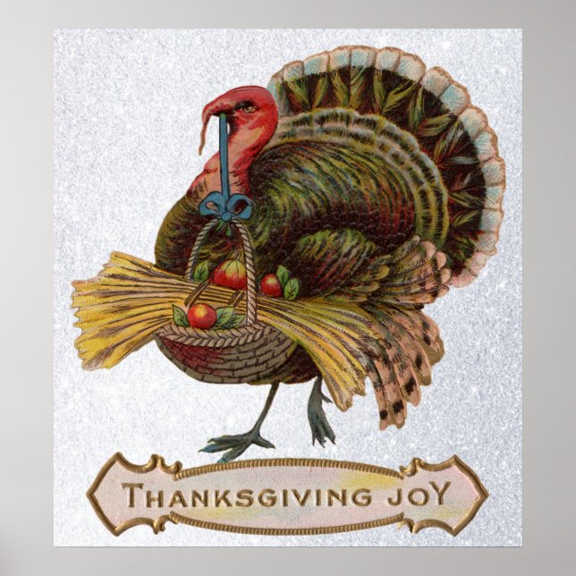 vintage turkey joy poster (Frente)