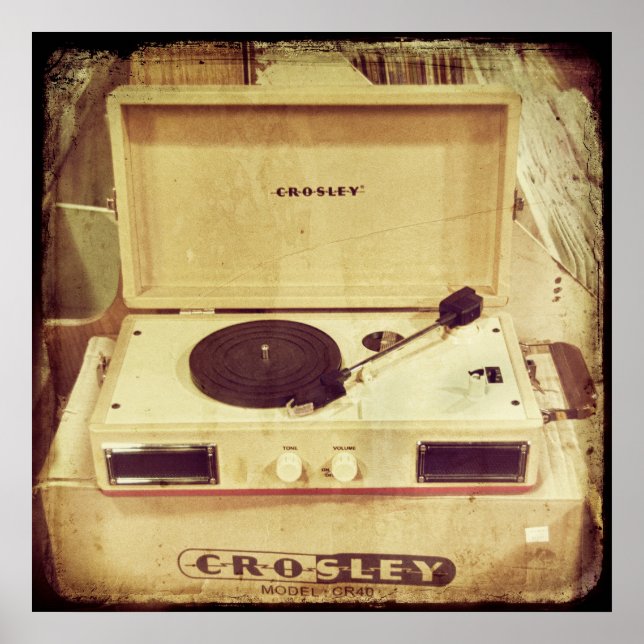 Vintage Turntable Poster (Frente)