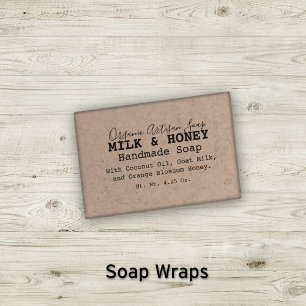 Vintage Typografia Faux Kraft Soap Wrap