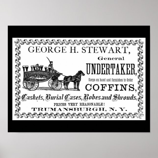 Vintage Undertaker Advertisement Poster (Frente)