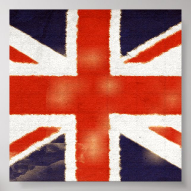 Vintage Union Jack Matte Impressão na Canvas (Frente)