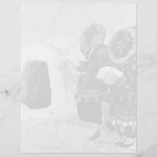 Vintage USA Alaska igloo builds