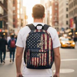 Vintage USMC Marine Corps American Flag Patriotic 