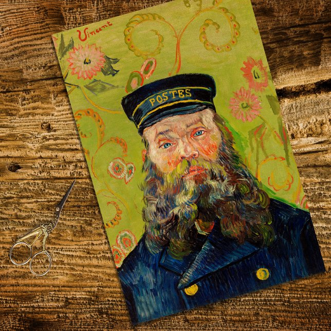 Vintage Van Gogh Postman Decoupage Papel Tecido (Criador carregado)