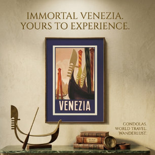 Vintage Venezia Venice Poster de viagens Canvas
